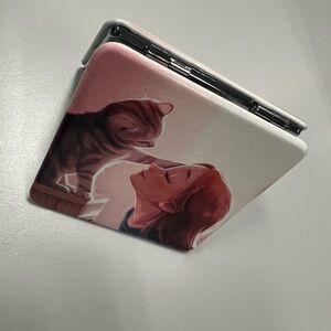 New Compact Mirror with Cat and Girl Design